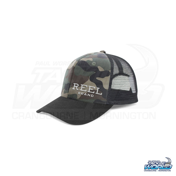 Hats Caps Beanies Reel Brand Wordmark Logo Trucker Hat 4 Hats Caps Beanies Reel Brand Wordmark Logo Trucker Hat - Image 2